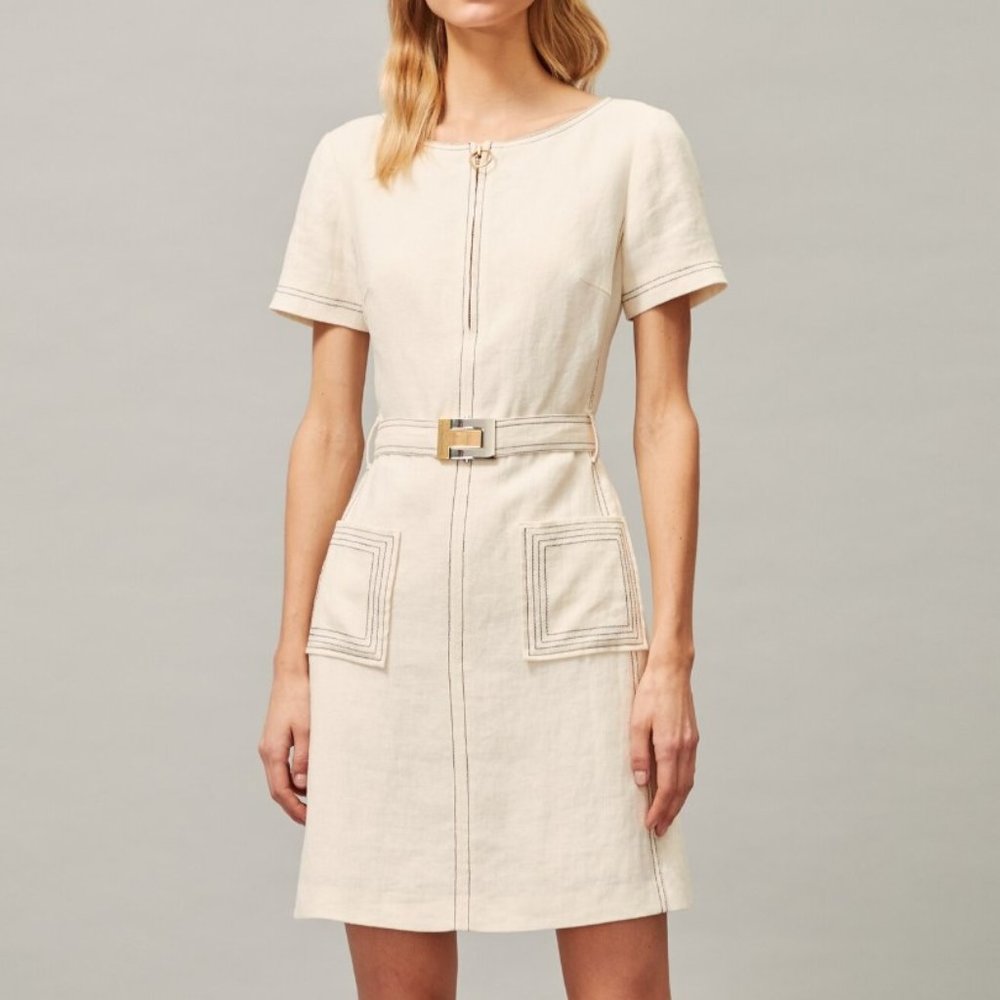 TORY BURCH LINEN SHIFT DRESS Size 4